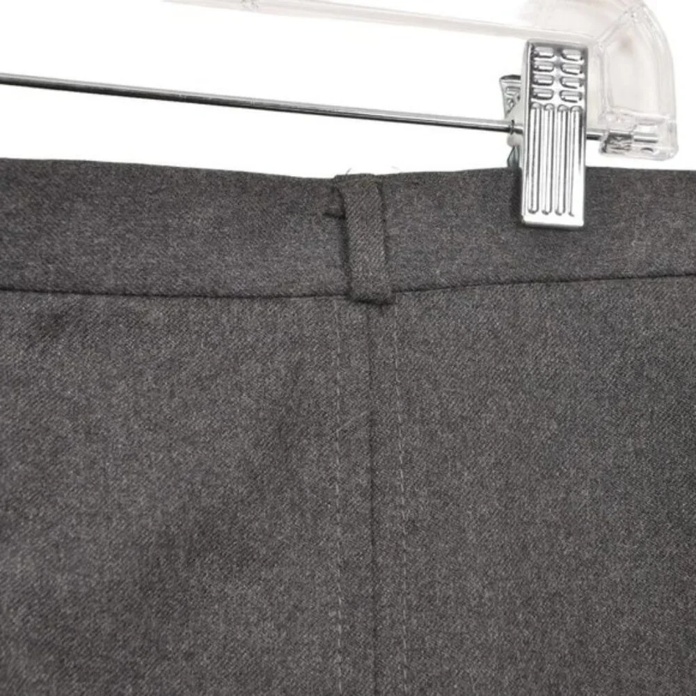 Vintage Allure Wool Grey  Midi Skirt Pencil Front Slit Size Medium - Picture 5 of 10